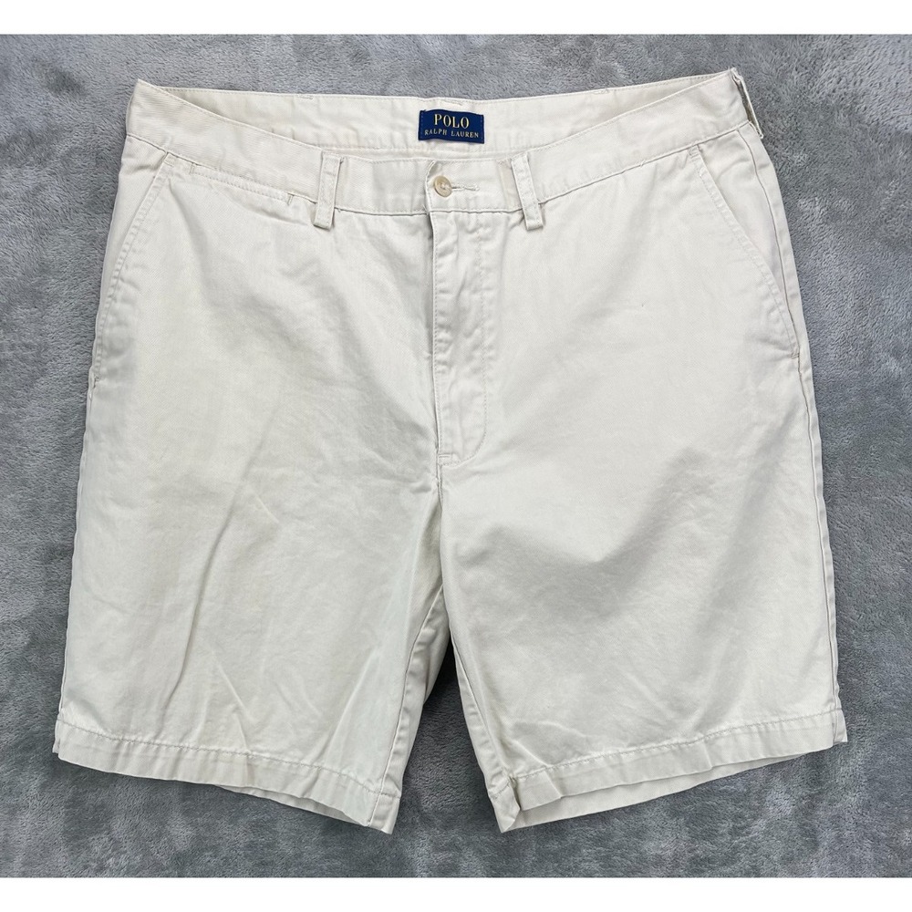 Polo Ralph Lauren Men's Shorts 36‎ Beige Chino 9" Inseam Casual Cotton